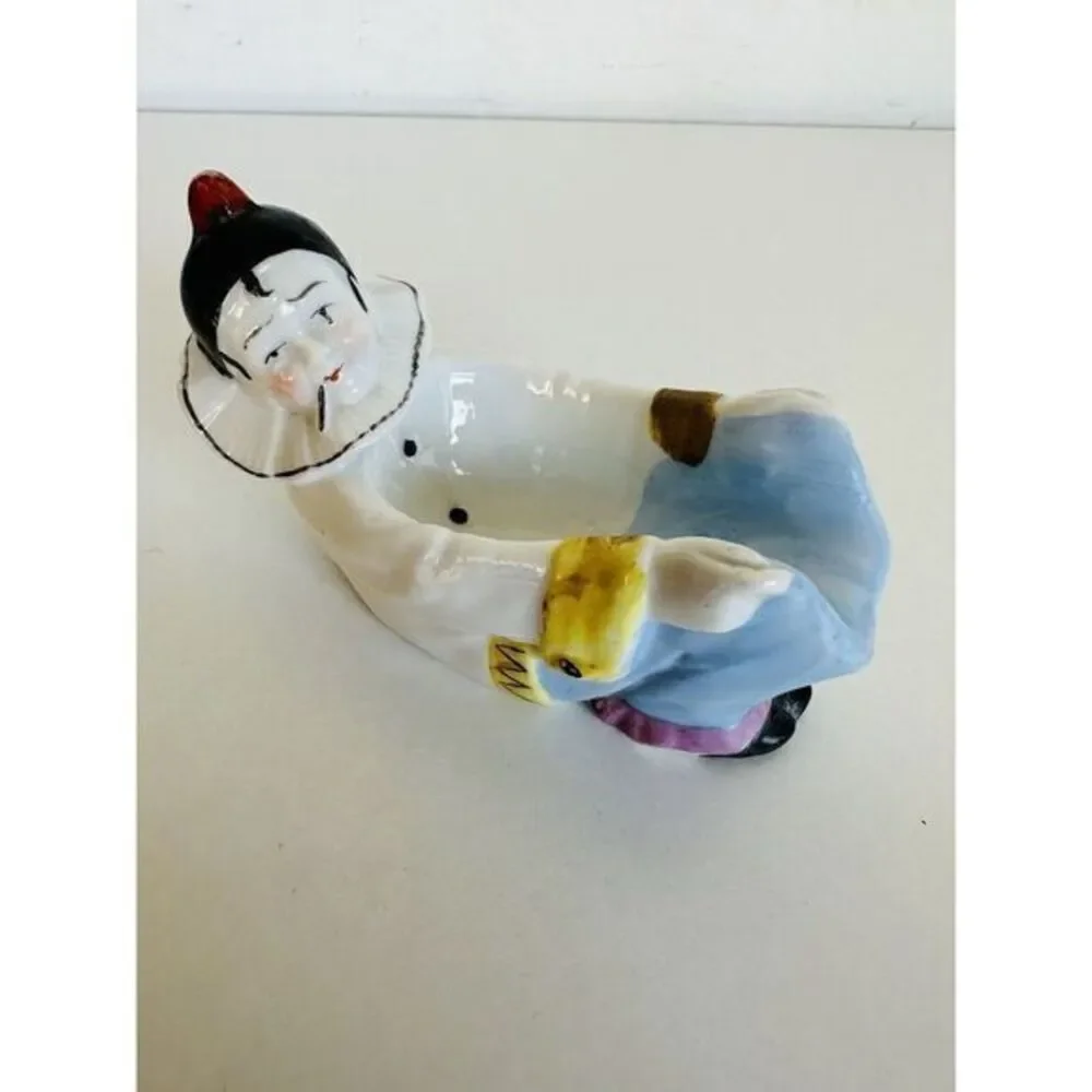 Vintage porcelain Pierrot Clown Pipe Rest/Holder Made by Sitzendorf‎ of Germany